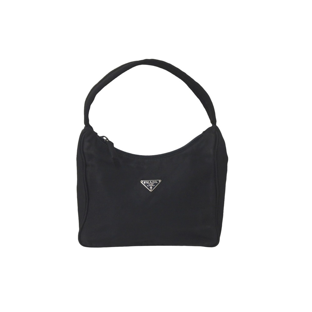 Prada Hobo Handbag One Shoulder Mini Bag Nylon Black